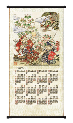 NO.7004　恵比寿大黒天（LL）　ゴブラン織りカレンダー